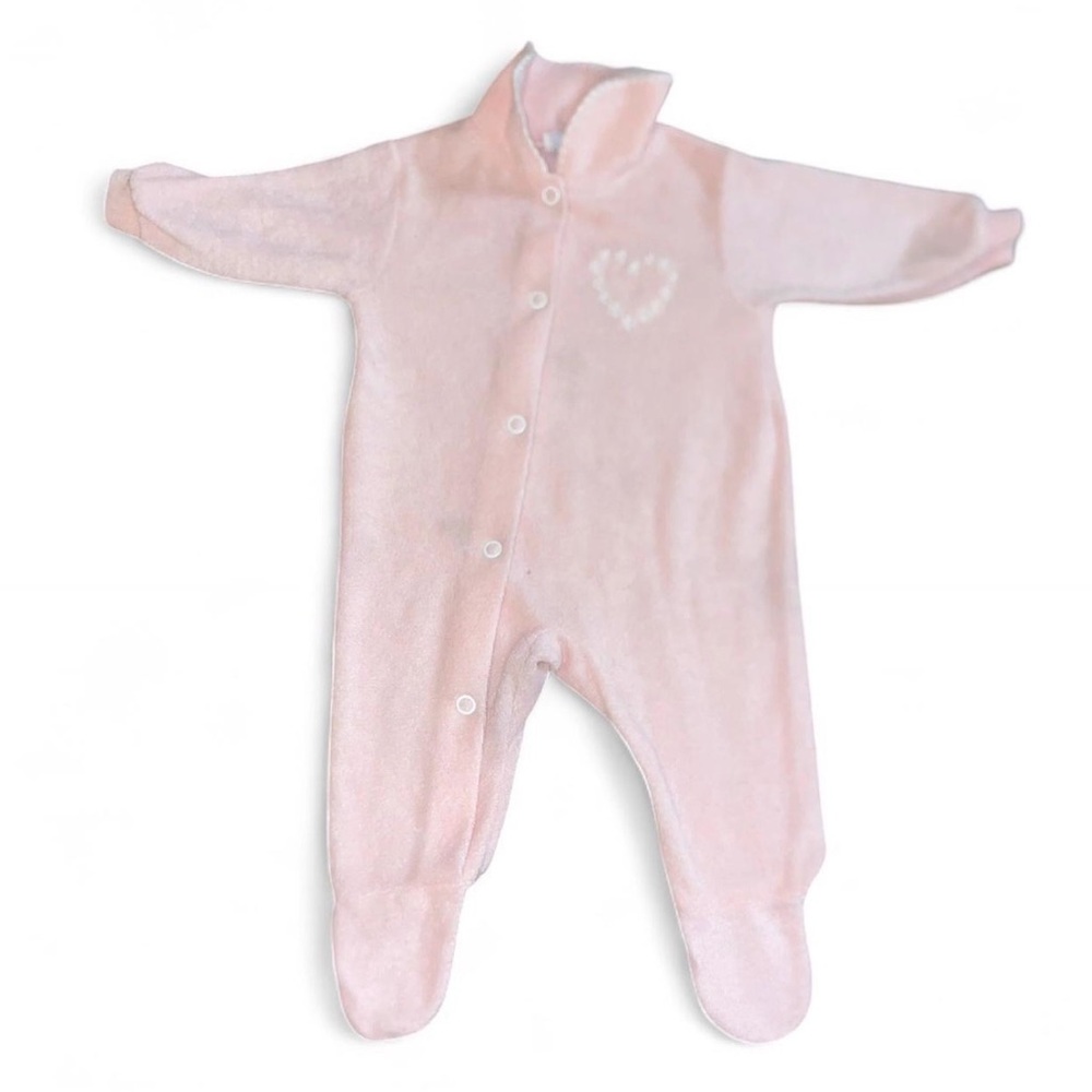 Vintage USA 80's Carters Infant Girls Pink One Piece Small 10-11 Pounds